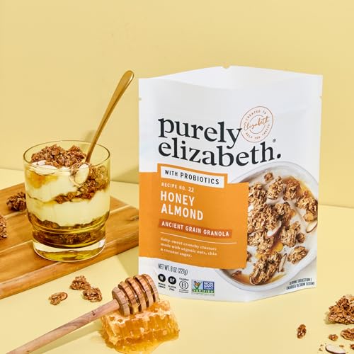 Image of Purely Elizabeth Honey Almond + Probiotics Ancient Grain Granola, Gluten Free & Non-GMO, 8 Ounce(Pack of 6)