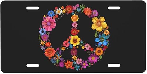 Placa de matrícula decorativa con diseño de flores, placa decorativa delantera de automóvil, placa de aluminio novedosa para vanidad, placa de metal