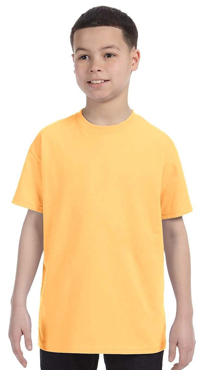 Gildan Youth Heavy Cotton 100% Cotton T-Shirt 20F Yellow Haze Small