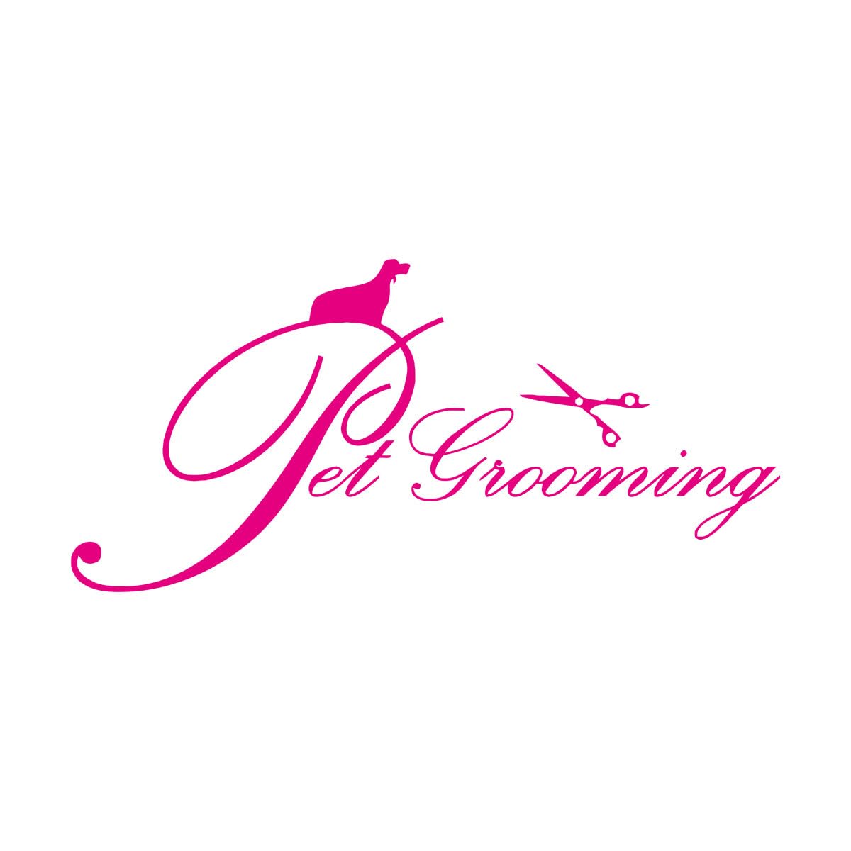 Pet Grooming Logo Pet Care Shop Cats and Dogs Fine Carving Stickers 42x88.2cm Equipped with Transfer Film kit Large Rosered — image 1