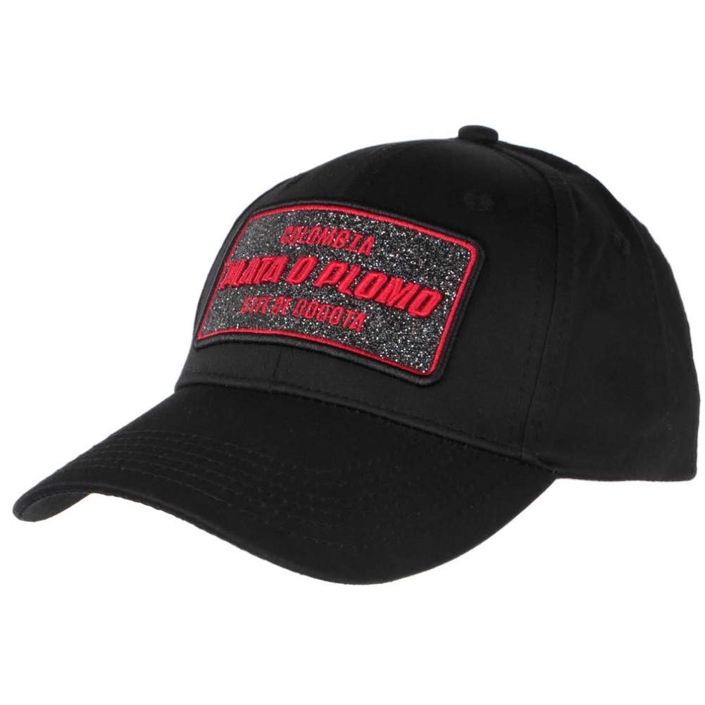 Casquette 'Plata O Plomo' Rouge, Blanche Et Noire Avec Strass - Streetwear Colombie, Taille Unique