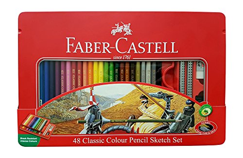 Faber Castell Premium Color Pencils, Tin box 48 color sketch set