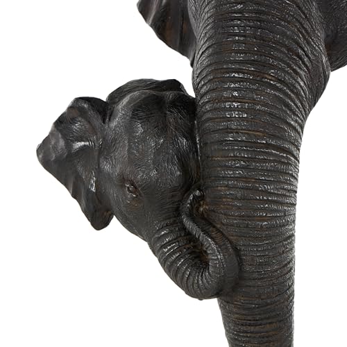 Escultura elefante madre e hijo polystone negra 10x7x17 in miniatura 4