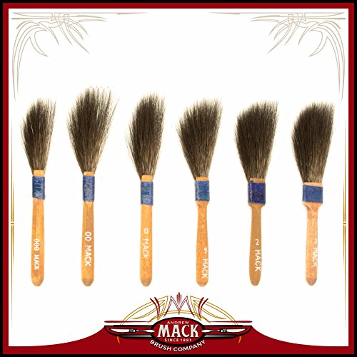 (6) Andrew Mack Brush Sword Striping Series 10 Sizes 000-3 Pinstriping Brushes