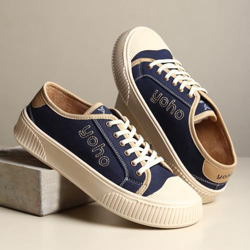 Image of YOHO Canvas CZ Sneakers for Women | Lightweight Casual Shoes | Everyday Comfort, Breathable Fit, Durable Grip Sole, Versatile Slip-On or Lace-Up Style, Trendy