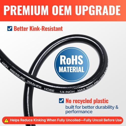 YAMATIC 25FT 1/4" Pressure Washer Hose