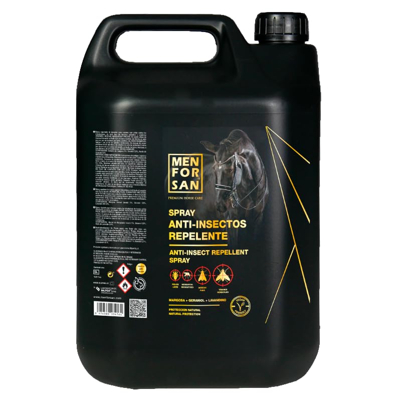 MENFORSAN Spray Anti-Insectos Repelente, 5L | con Margosa, geraniol y lavandino | Bio, 100% Natural | Premium Horse Care