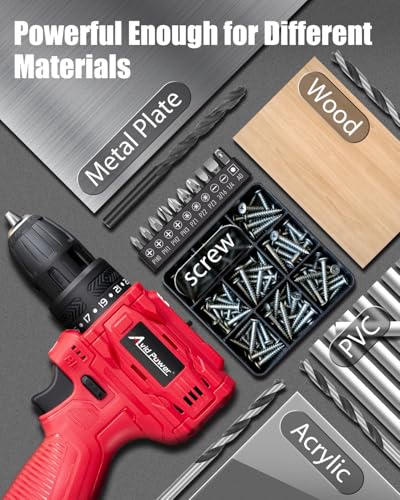 Image of AVID POWER 12V Brushless Cordless Power Drill Driver Set 28Nm 2.0Ah Battery | 3 /8 inch Keyless Chuck, 26 positions, 22 Accessories, Brushless Motor for Longer Lifespan, 2.0Ah Battery & Charger, 2 Speeds