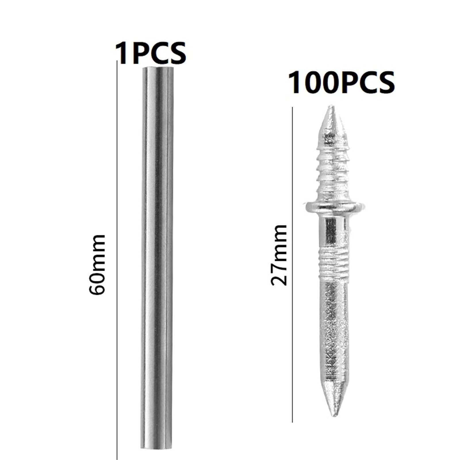 100Pcs Double-Head Seamless Installation Nail with Sleeve Metal Nails