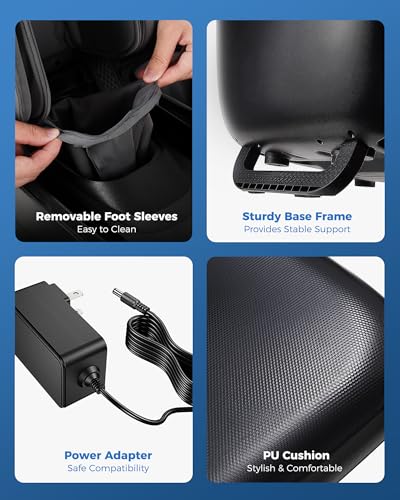 Image of KNQZE Shiatsu Foot & Calf Massager with Heat, Multi-Use Luxury Ottoman | 3-in-1 Massager, FSA Eligible, Foldable & Ergonomic Design, 3 Kneading /Air Squeeze / Heat Levels, Great for Home & Family