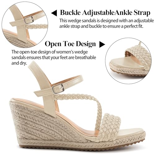 Dressy Wedge Sandals for Women: Comfortable Espadrille Summer Wedding Platform Wedge4