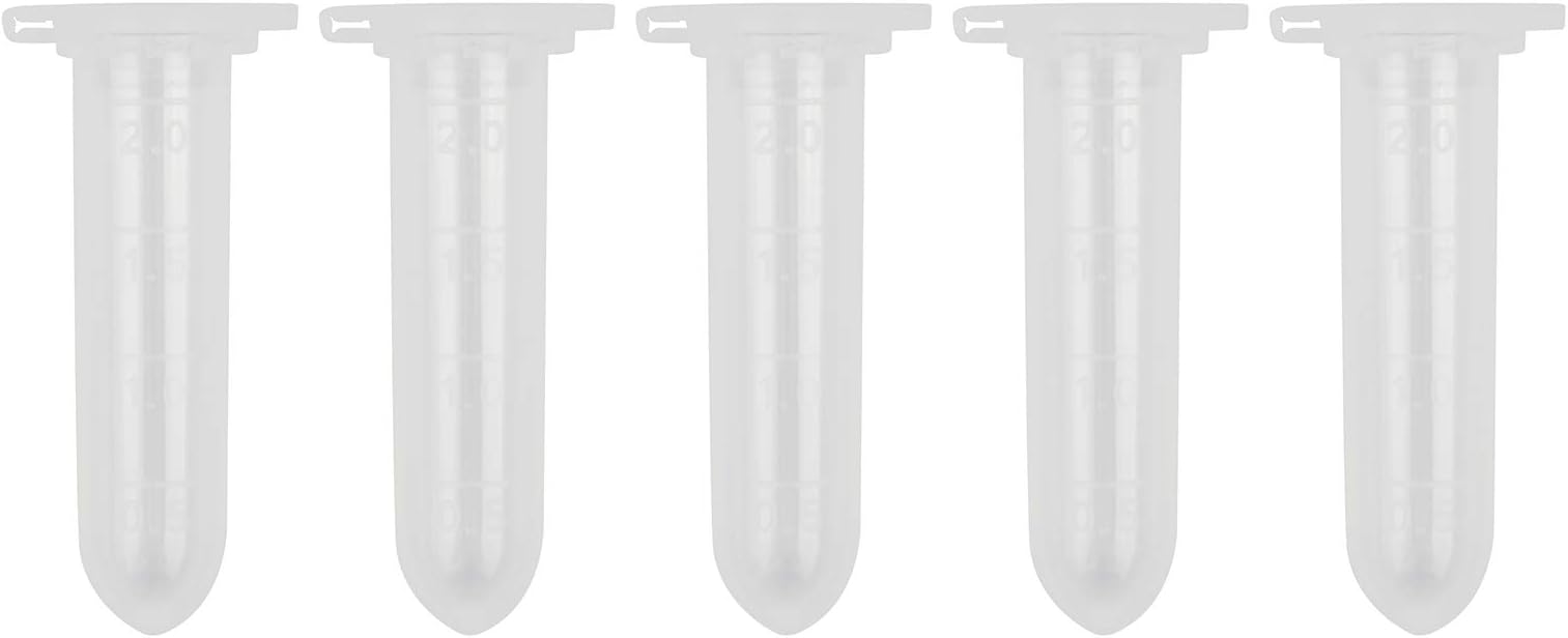 100 x 2ml Plastic EP Tube Round Bottom Vials Tubes Lab Supplies Sample Container