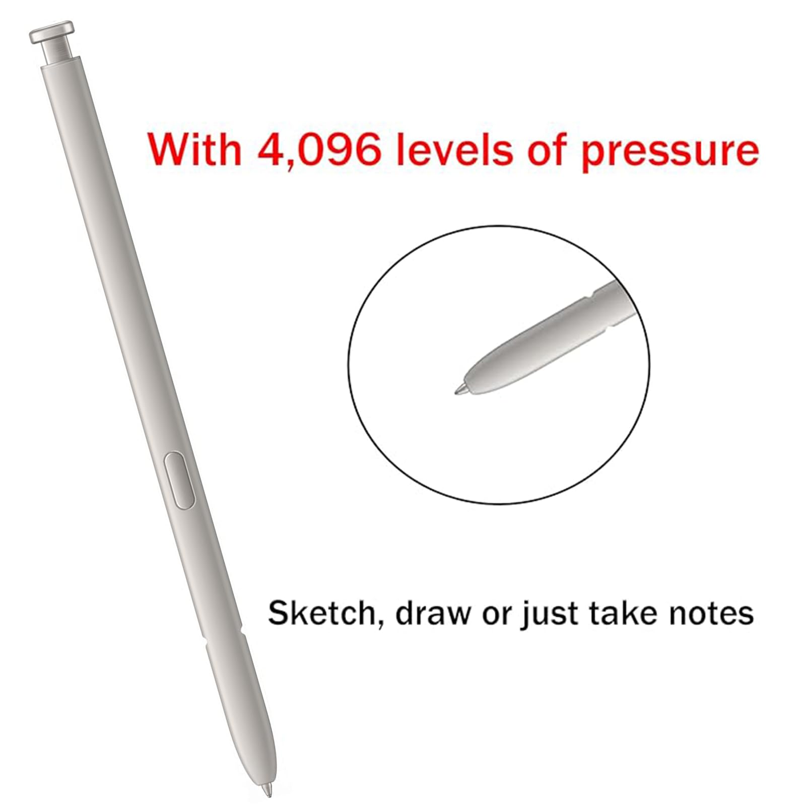 2 Pièces Galaxy S25 Ultra S Stylet de Remplacement pour Samsung Galaxy S25 Ultra S Pen pour remplacer Samsung S25 Ultra Stylus EJ-PS938,Gris
