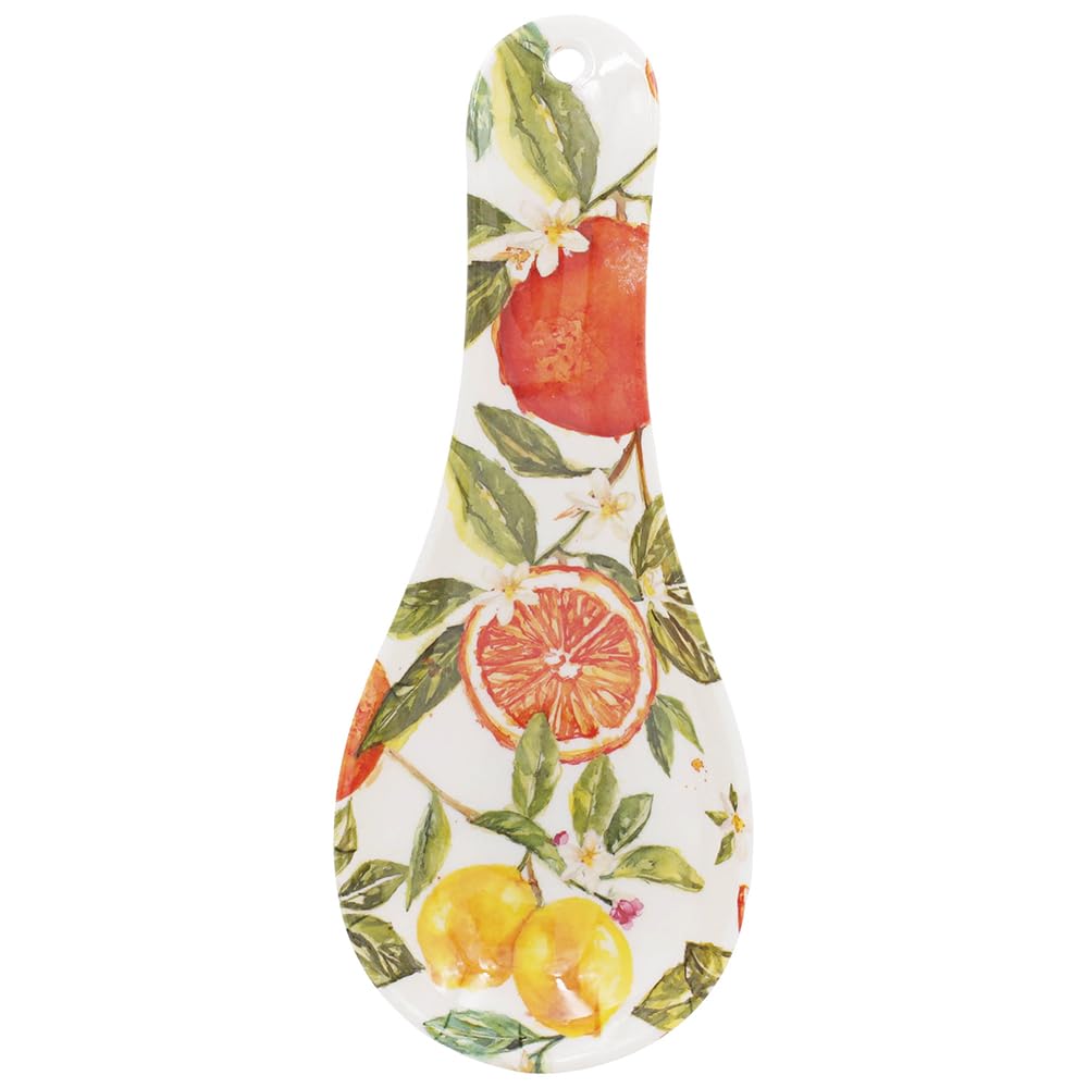 The Leonardo Collection Jennifer Rose Oranges & Lemons Spoon Rest Melamine for Home & Kitchen | Reusable Utensil Holder for Cooking Spoon Rest | Decorative Kitchen Accessory Gift for Women & Men