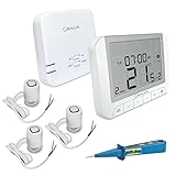 grenda-hammer® | Heizung Einzelraumregelung Digitaler Funk Raumthermostat mit Empfänger und 3X Stellantrieb
