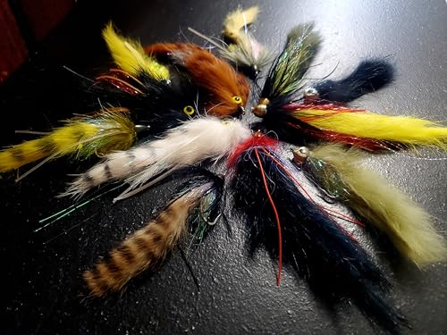 Generic 12 Trout Zonker Selection, Zonker Fishing Fly, Bunny Leech Streamer Fly, Natural