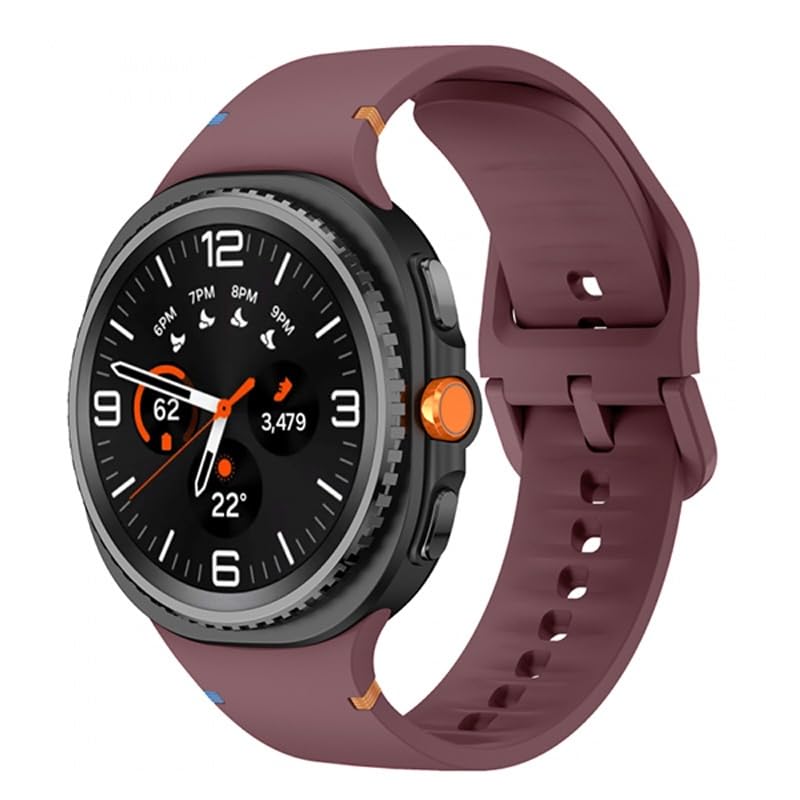 Image of YODI Strap Bands Compatible With Samsung Galaxy Watch 8 40mm 44mm /Watch 8 Classic 46mm Band,silicone strap with stitching Design Wristband for Galaxy Watch 8 /8 Classic Small /Large Size