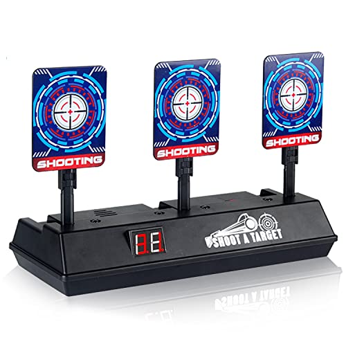 TORMEN Shooting Target for Nerf Gun Foam Dart, Digital Scoring Auto Reset Targets with Light Sound Effect(3 Targets