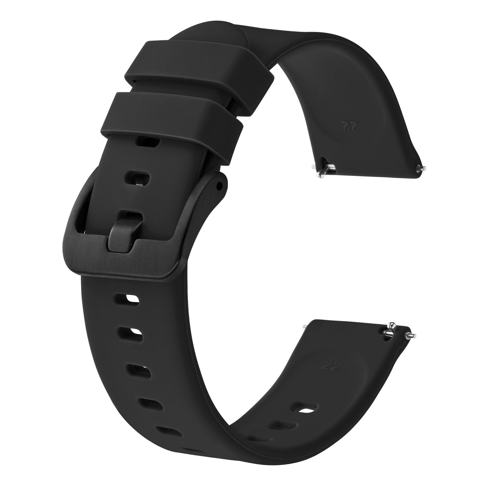 BISONSTRAP Silicone Watch Bands, Slim Straps with Quick Release 14mm 16mm 17mm 18mm 19mm 20mm 22mm