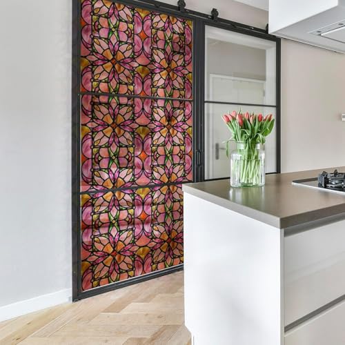ChicSkin Stained Glass Window Film Self Adhesive 43x300cm, Decorative Window Film Privacy Art Floral, Bedroom Living Room Kitchen Bathroom Offices Glass Decoration - Cosy Home Interiors ChicSkin Stained Glass Window Film Self Adhesive 43x300cm, Decorative Window Film Privacy Art Floral, Bedroom Living Room Kitchen Bathroom Offices Glass Decoration - Image 7