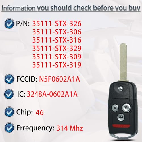 Télécommande Acura MDX RDX clé sans clé de rechange 4 boutons N5F0602A1A 2007-2013 - 2