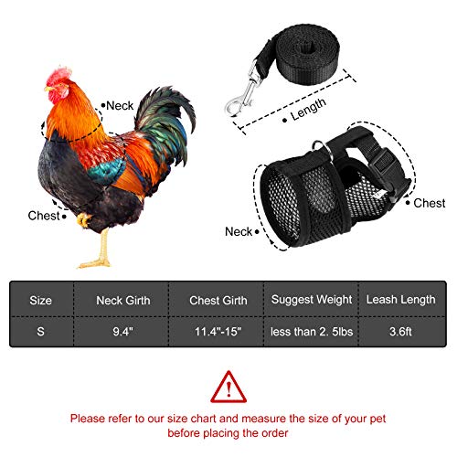 Arnés de pollo ajustable azul y negro con correa de 3 piezas para gallinas 3