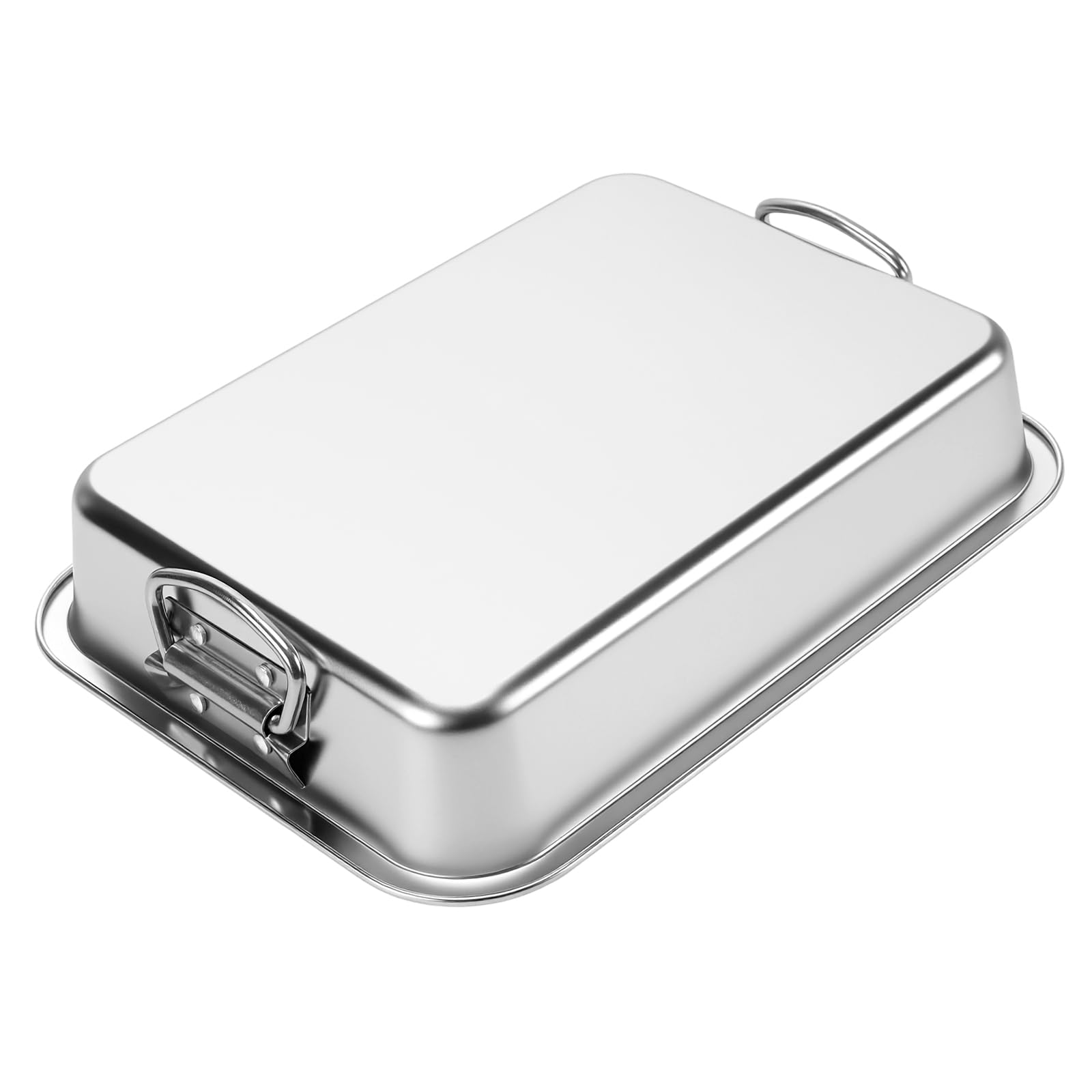 2 bandejas grandes para hornear, de acero inoxidable con asa, 40 cm, bandeja de horno extragrande para carnes grandes, verduras