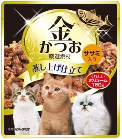 ペットライフクリエイト [隔月6回 定期便]金かつお 猫用パウチ(ササミ入り)160g×48袋 ペットフード 定期便