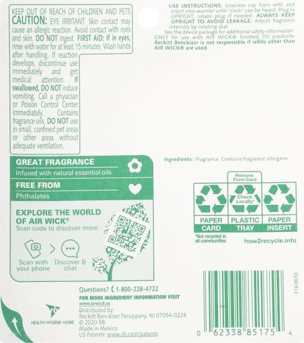 Image of Air Wick plug in Scented Oil 2 Refills, Hawaii, (2x0.67oz), Essential Oils, Air Freshener