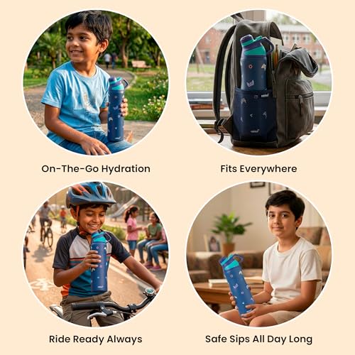 Image of Rabitat ZYLO Max Insulated Water Bottle for School Kids 750ml | Steel Water Bottle for Kids | Kids Water Bottle | 2 Year Brand Warranty | Hot & Cold Upto 24 Hours | School, Gym, Outdoor GameOn