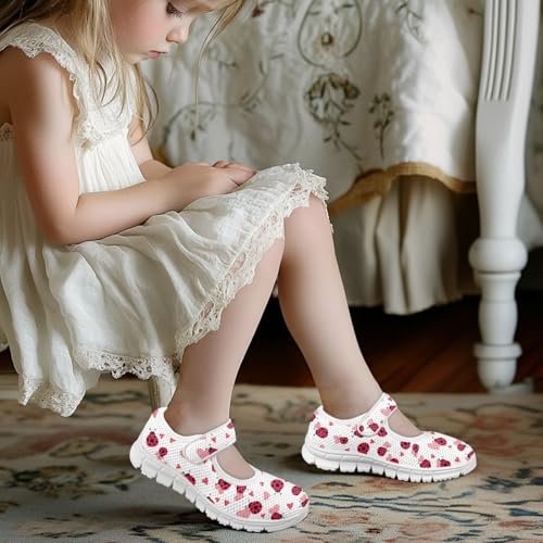 Girls Single Buckle Shoes,Kids Slip On Indoor Outdoor Shoes,Cartoon Mary Jane Flats Shoes for Girls Party4