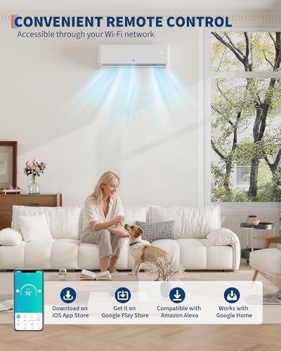 Image of Garvee 9000 BTU Mini Split AC /Heating System, 115V WIFI Enabled, Energy Efficient Wall-Mounted Heat Pump Air Conditioner, Cools Up to 450 Sq.Ft, Complete with Installation Kits