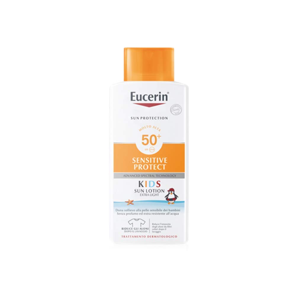 Eucerin Sensitive Protect Kids Loción solar extraligera, FPS 50+, 400 ml