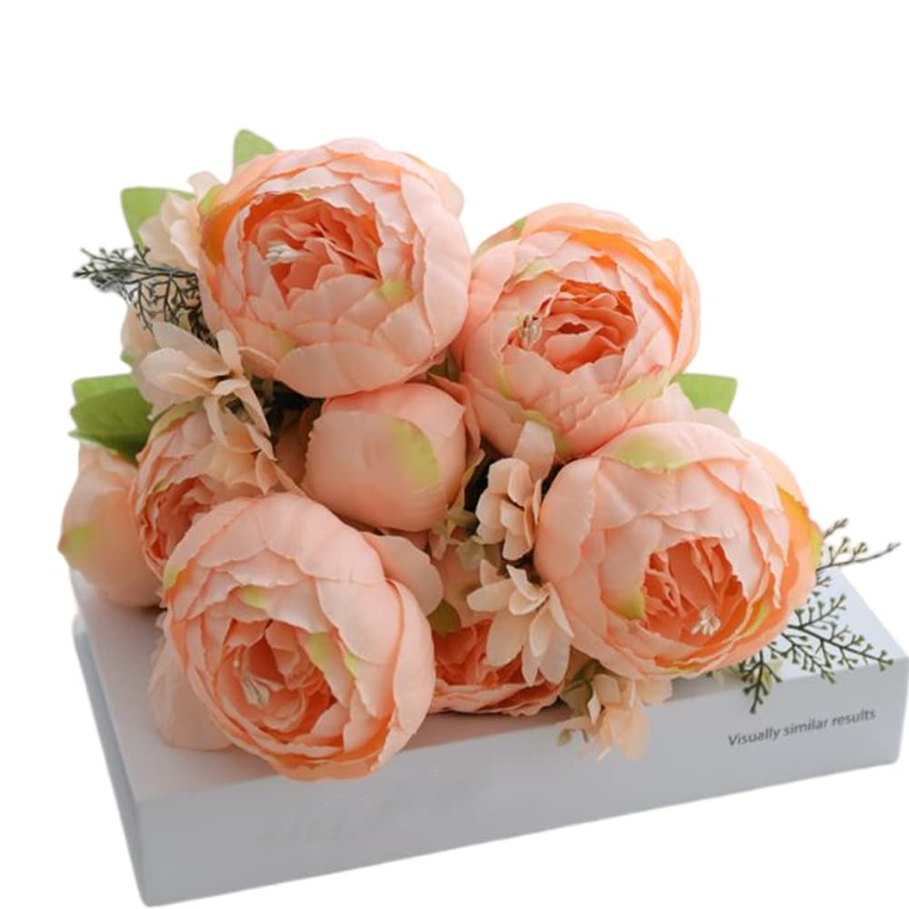 Veryhome Bouquet De Pivoines Artificielles Vintage En Soie Pour Décoration De Mariage, Maison, Table, Cuisine, Bureau, Jardin (blanc Printanier
