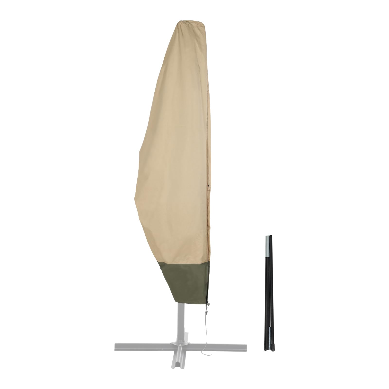 COWVIE Outdoor Umbrella Cover for 2.7 to 3.6m Patio Cantilever Umbrella and Parasol, Upgraded 600D UV-Resistant Umbrella Cover with Zipper and Rod for Patio Offset Umbrella