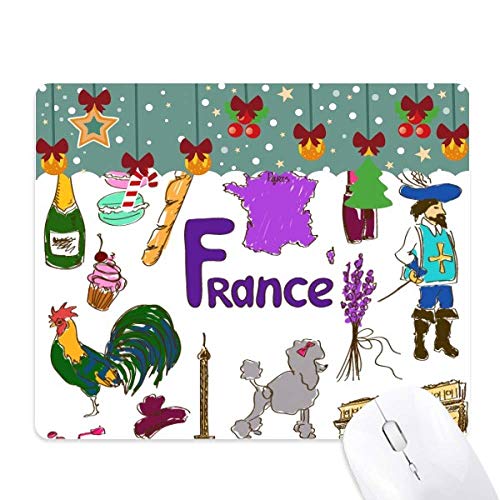 Tapis de souris en caoutchouc antidérapant motif France contre les glisses