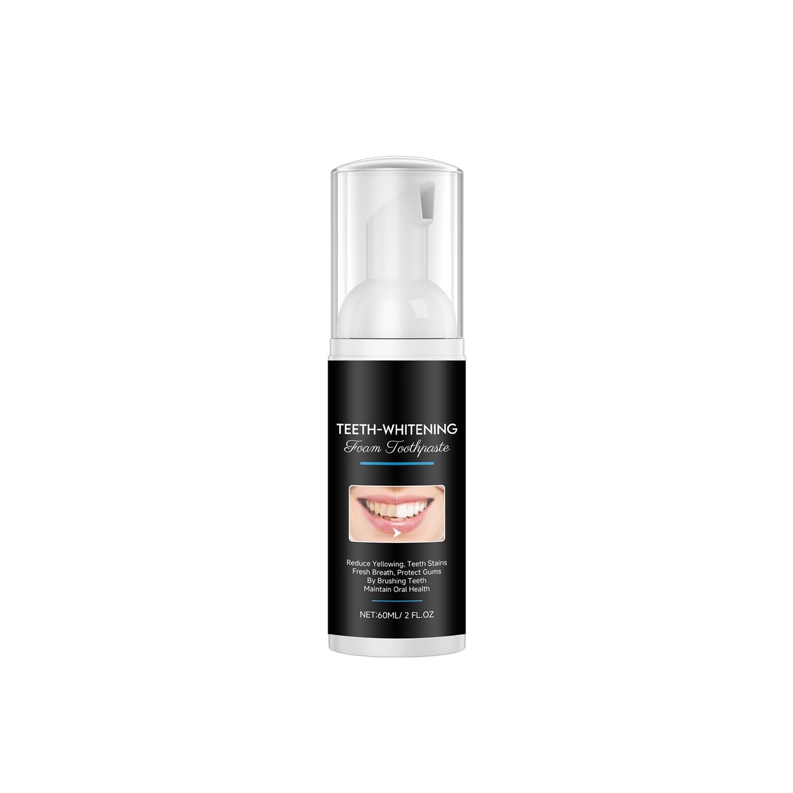 Pasta de dientes espumosa 60ml | Fórmula en espuma mousse, limpieza suave de los dientes, limpiador de lengua, cuidado bucal diario(3pcs)