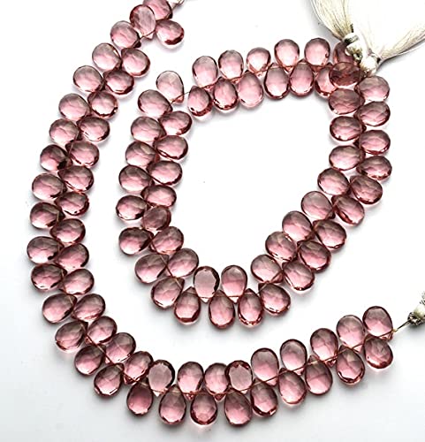 Quartz hydro rose kunzite perles briolettes pour bijoux bohème chic