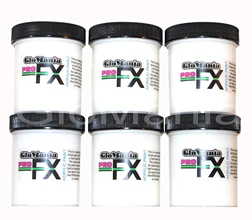 6 Color Set Glow In The Dark Paint Luminous Glowing 1/2Oz- Sampler #TOP1