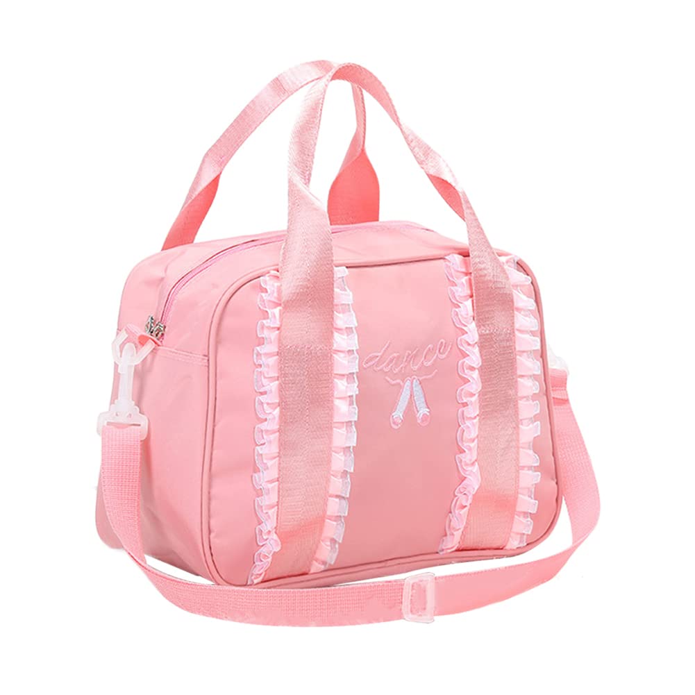 Bexdug Girls Dance Storage Bag - Kids Ballet Dance Sports Gym Duffel Bag with Ergonomic Handles,Ballet Dance Shoe Pocket for Girls
