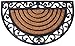 BIRDROCK HOME 18 x 30 Half Round Natural Coir and Rubber Doormat with Scroll Border | Natural Fibers | Outdoor Doormat | Keeps Your Floors Clean | Decorative Design | Brush Coir