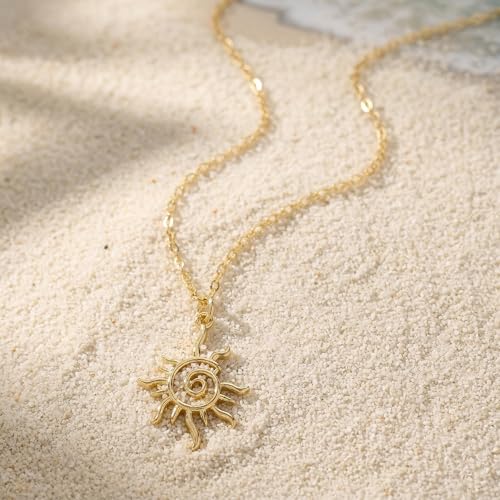 Image of Gold Silver Necklace for Women, Dainty Cubic Zirconia Pendant