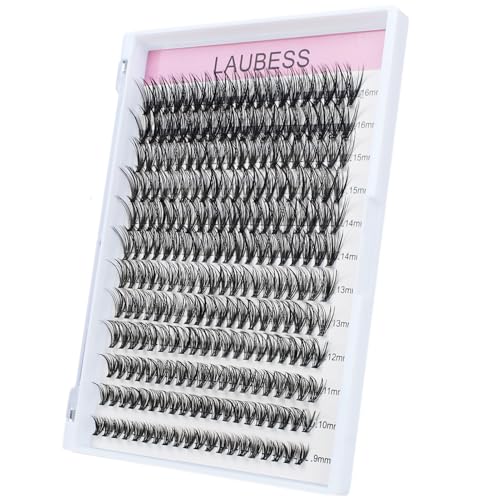 Image of Lash Clusters LAUBESS Individual Lashes Waterproof Eyelash Clusters Mixed Tray Cluster Eyelash Extensions Soft Cluster Lashes for Beginners(30D-0.07D-9-16)
