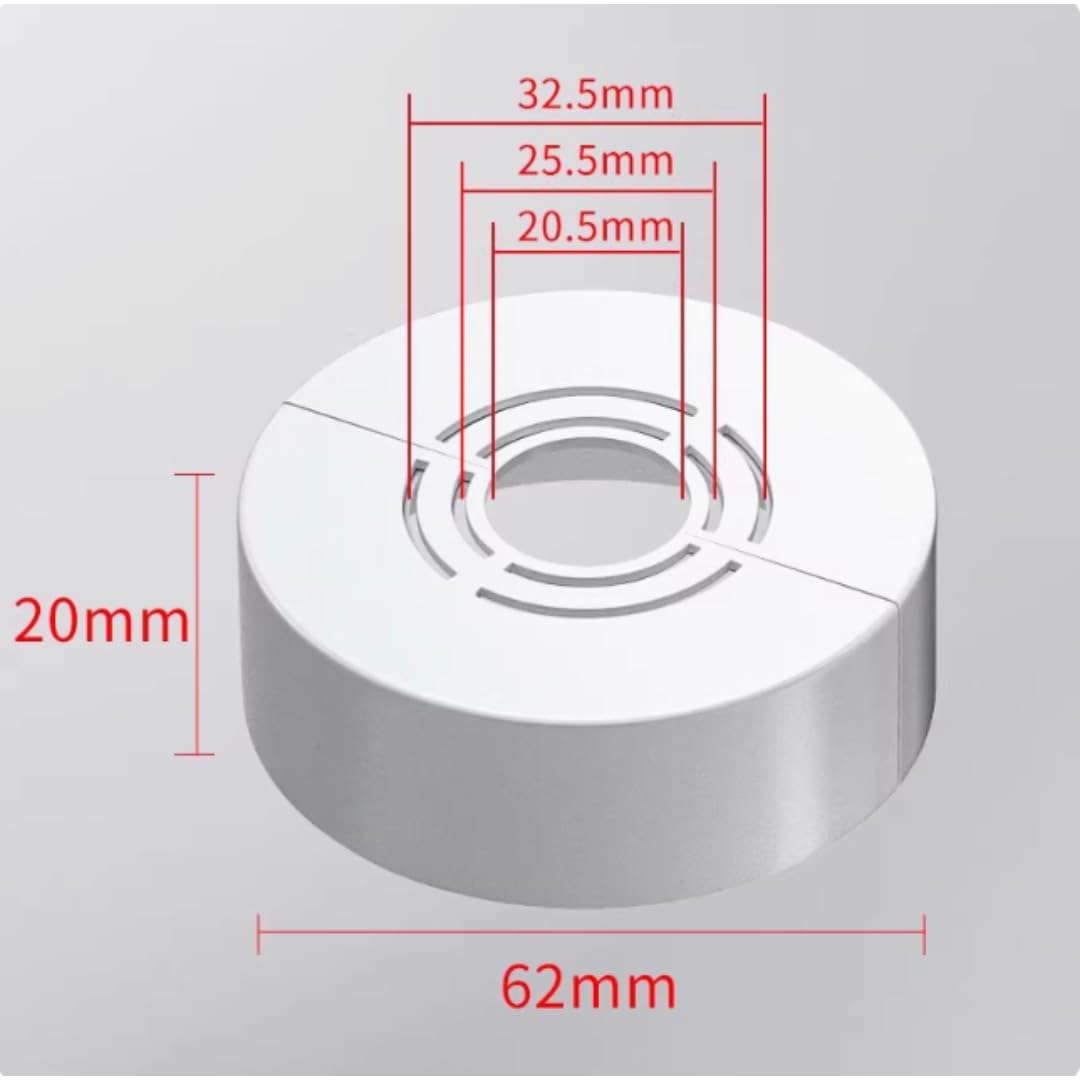 Pack of 2 Heating Pipe Rosette 3 Sizes in 1, Cover Rosette Divided for Diameter 21 mm/26 mm/33 mm, Pipe Cover - Image 2