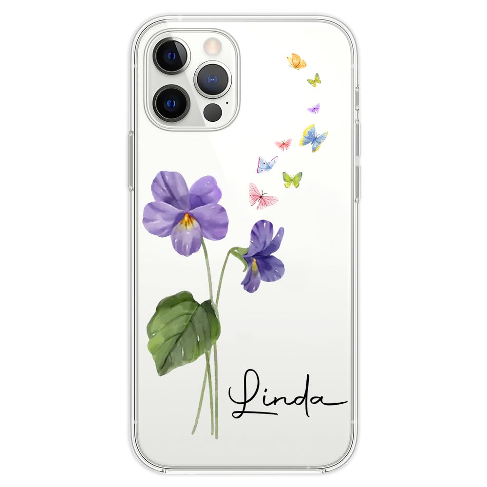 Wrappiness You are Flower Personalized Custom Phone Case – Clear Soft Case Compatible with iPhone & Samsung – Birth Month Flower Design Phone