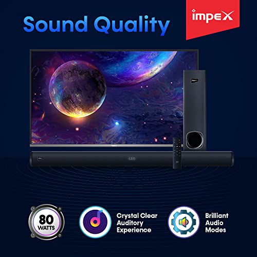 Image of Impex Boombar DK 400 2.1 Channel High Bass Bluetooth Soundbar with 80 Watts (Black)