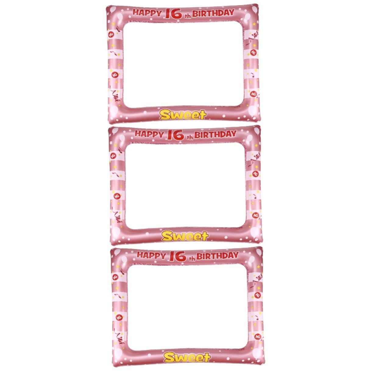 ifundom 3pièces Cadre Photo Gonflable pour Anniversaire Accessoire Festif PVC pour Capturer des Moments Inoubliables à