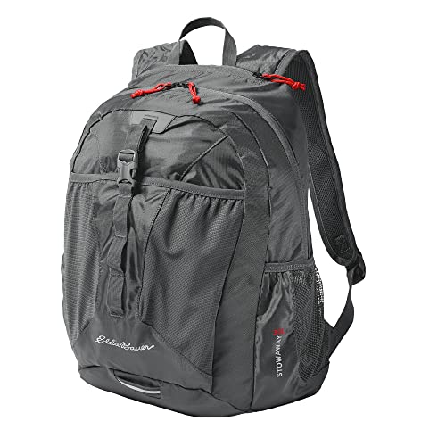 Eddie Bauer Stowaway Packable Backpack-Made from Ripstop Polyester, Dark Smoke, 30L