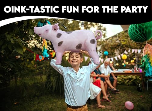 Image of Inflatable Pig, Decorations for Birthday Party Supplies Toy, Cowboy & Cowgirl Farm Theme Gifts, Blow Up Boar Decor, Inflables Para Fiestas Pig Balloon, Fun Decoy Pig Inflatable Party Decoration