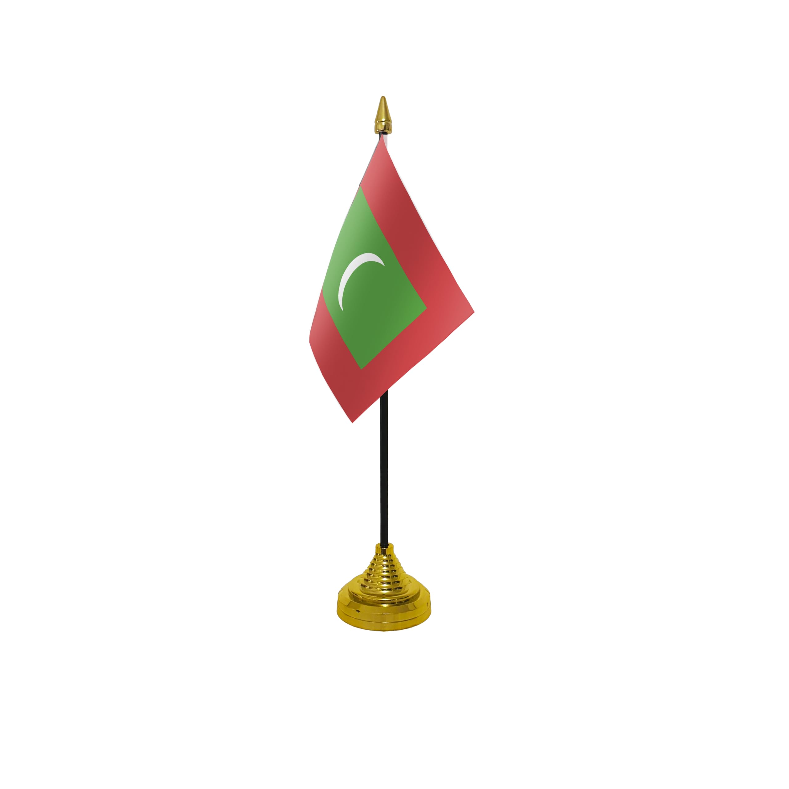 Flagtex Maldives Small Table Flag With Gold Base